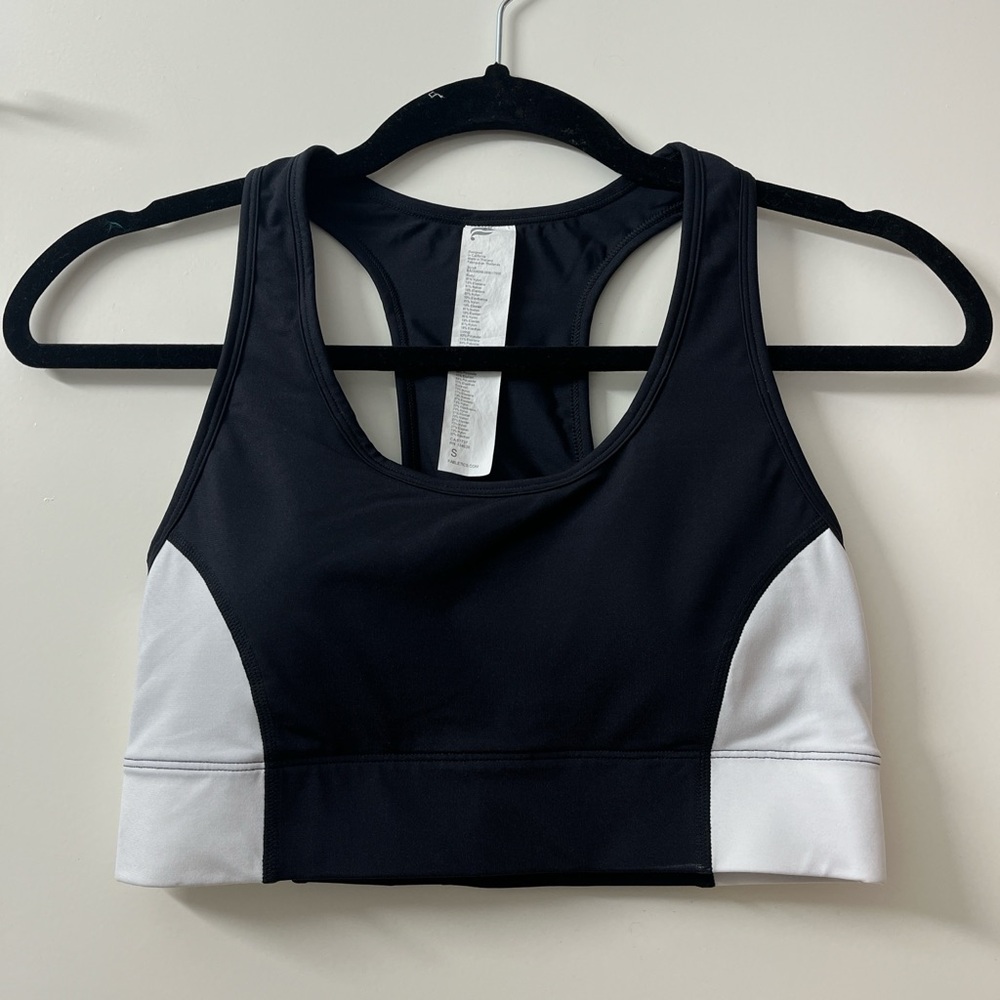 Fabletics Black and White Contrast Sports Bra
